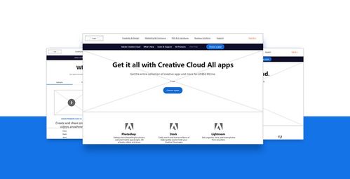 adobe是全球知名的軟件開發(fā)團(tuán)隊(duì),研發(fā)了設(shè)計(jì)創(chuàng)意領(lǐng)域全球領(lǐng)先的優(yōu)秀軟件產(chǎn)品,為設(shè)計(jì)行業(yè)提供了巨大的價(jià)值 網(wǎng)站原型以圖文排版為主,頂部一級導(dǎo)航,彈出面板和面板的使用實(shí)現(xiàn)了一級導(dǎo)航下拉的效果 工具類官網(wǎng)web原型制作分享 adobe